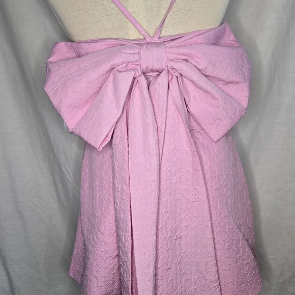 By Johnny Marilyn Bow Back Mini Dress Pink Size 12 - Picture 6 of 7